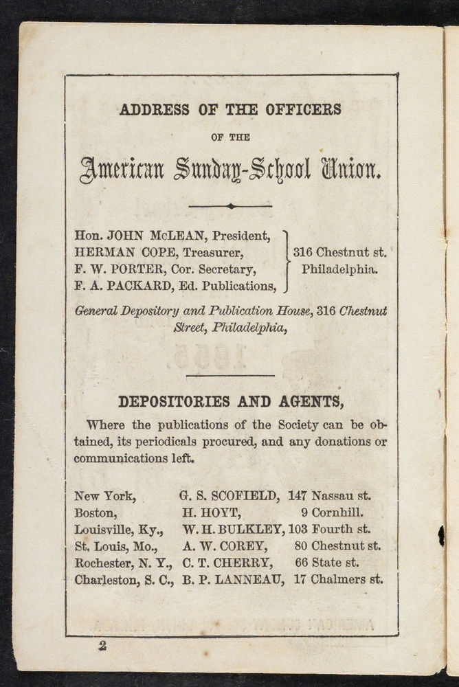 Scan 0002 of The Sunday-school pocket almanac for the year of Our Lord 1855