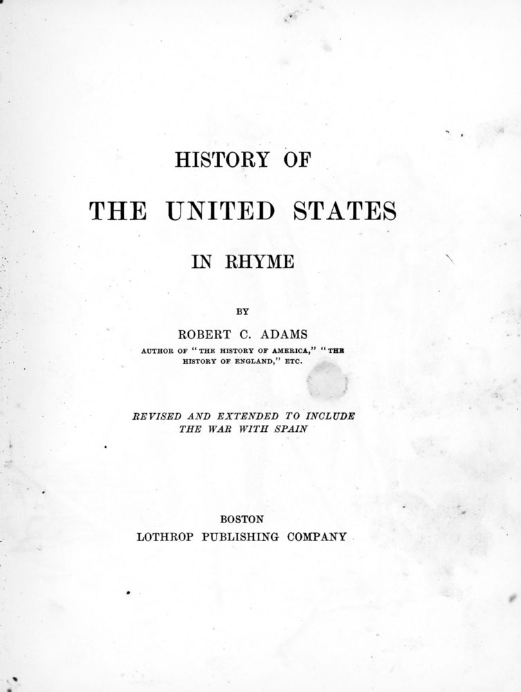 Scan 0005 of History of the United States in rhyme