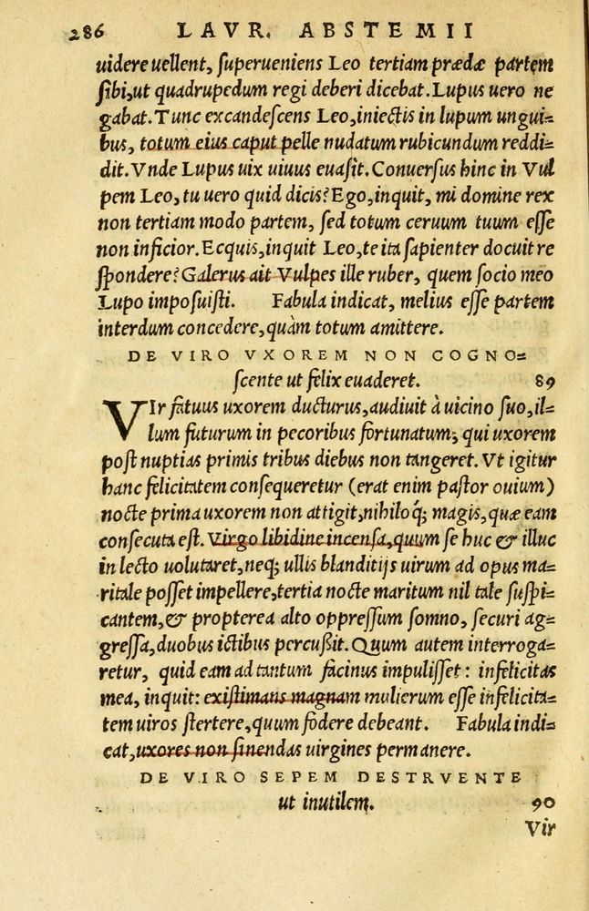 Scan 0260 of Aesopi Phrygis et aliorum fabulae