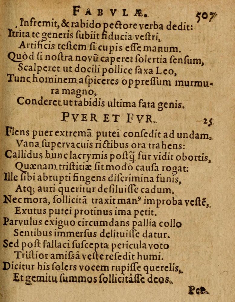 Scan 0513 of Æsopi Phrygis Fabulae graece et latine, cum aliis quibusdam opusculis