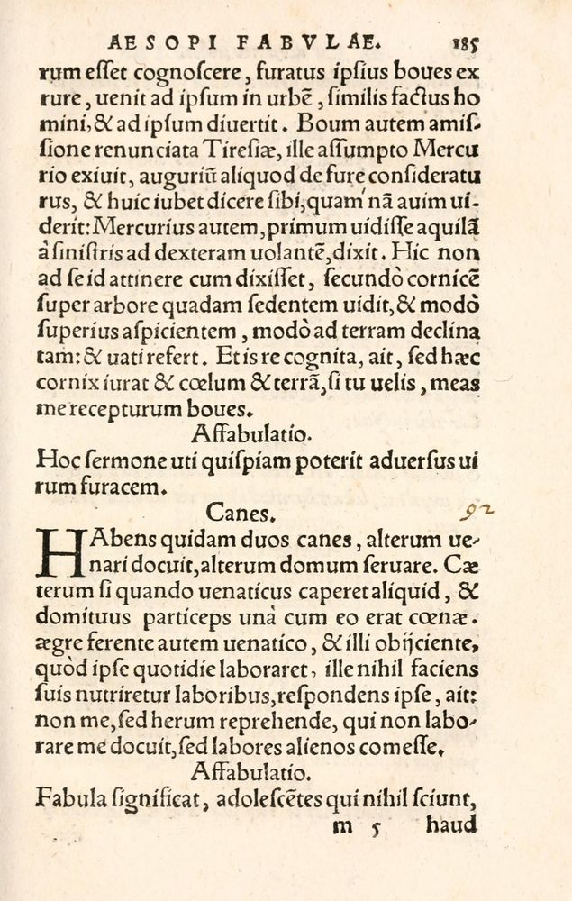 Scan 0193 of Aesopi Phrygis Fabulae græce et latinè