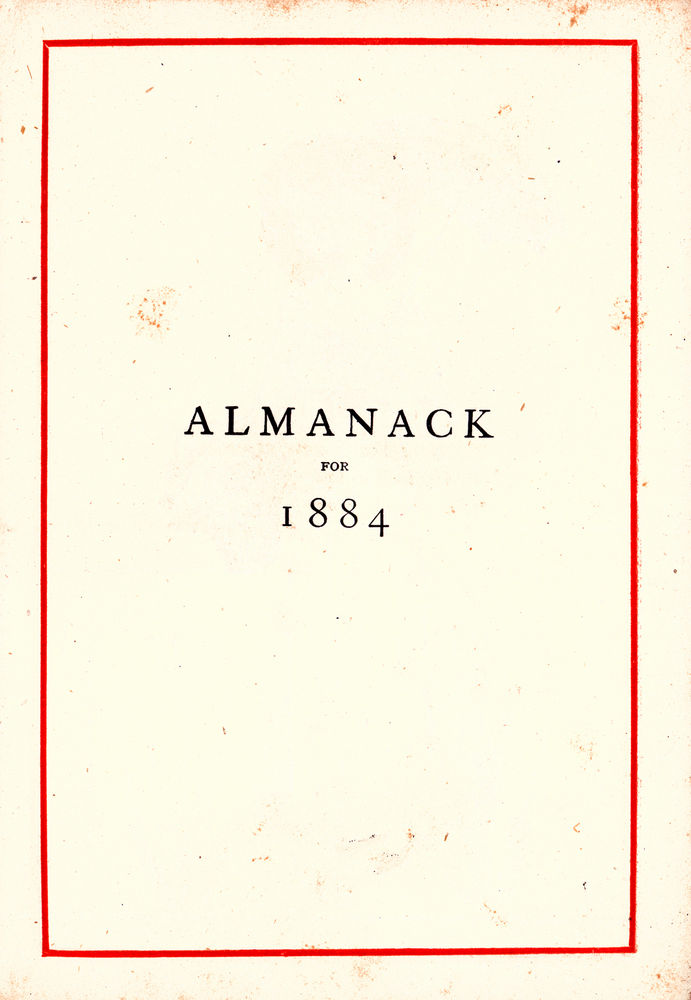 Scan 0003 of Almanack for 1884