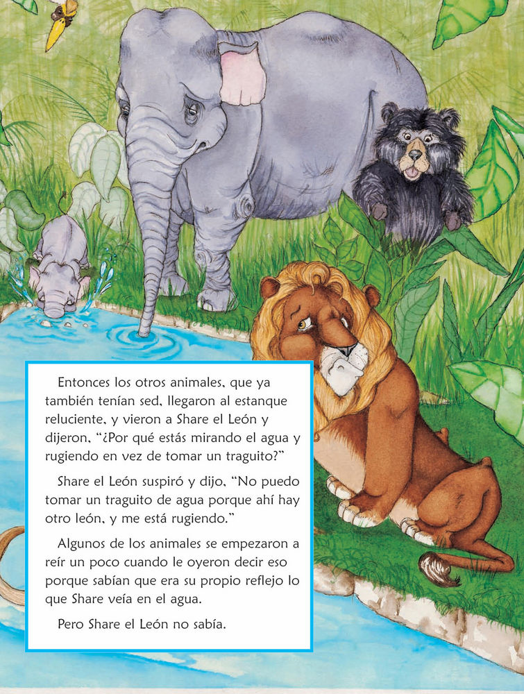 Scan 0025 of The lion who saw himself in the water = El león que se vio en el agua
